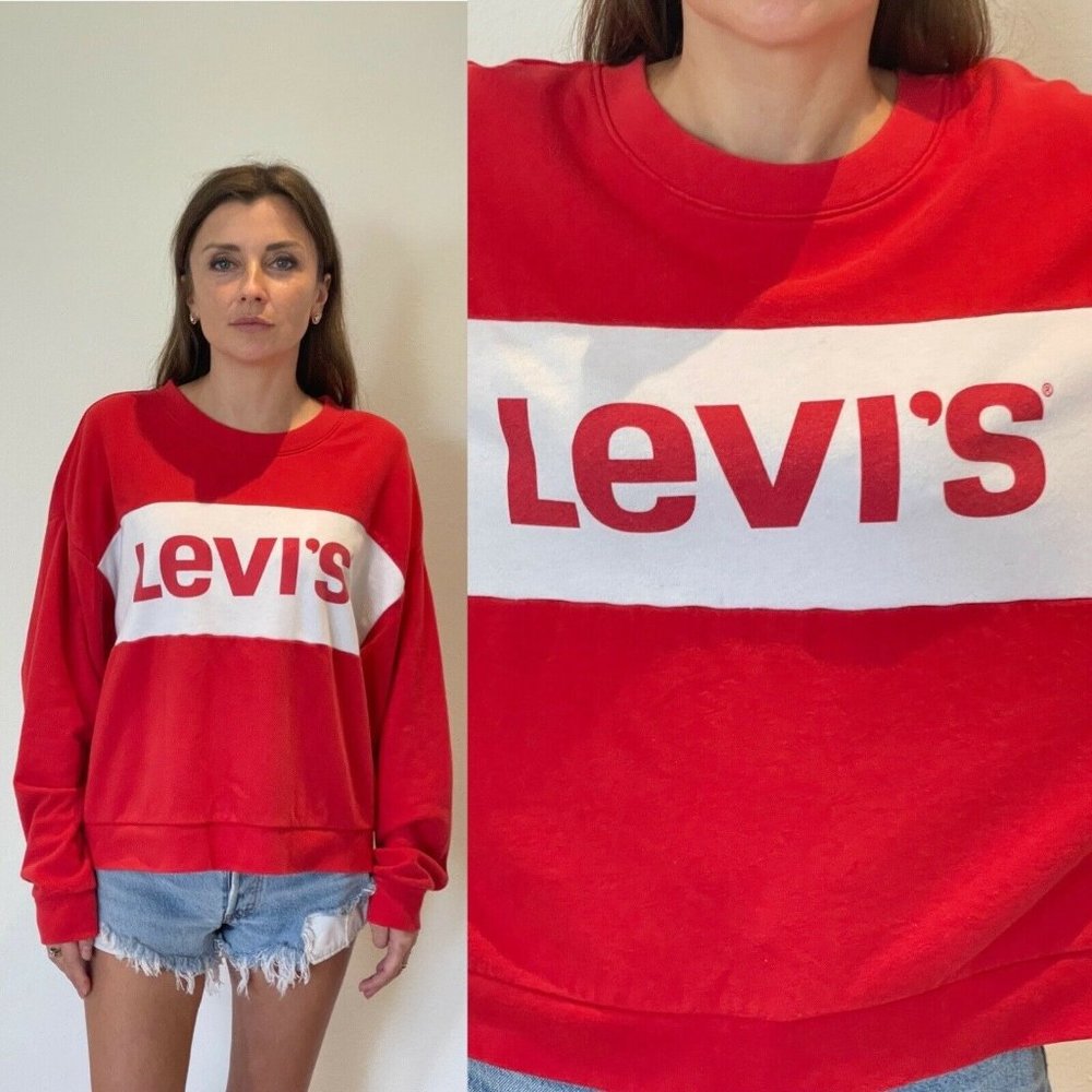 Levi's Cropped Crew Neck Sweatshirt Large
